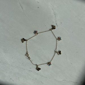 Butterfly Gold Jewel Butterfly Anklet Turkish